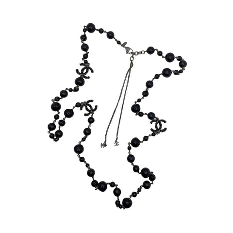 Chanel Pearl Logo Necklace