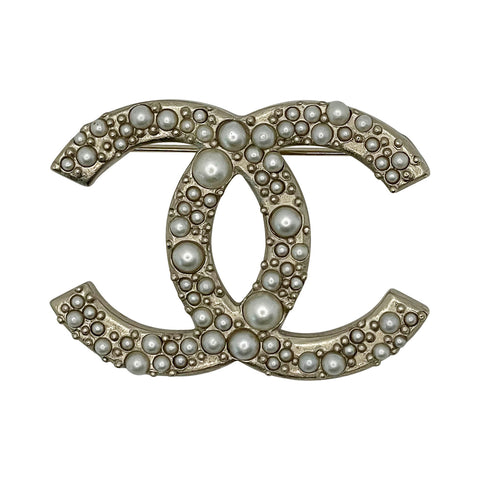 Chanel CC Logo Strass Pin Brooch