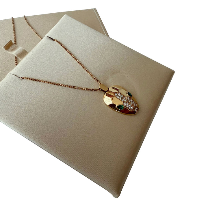 Bvlgari Serpenti Malachite & Pavé Diamond Necklace