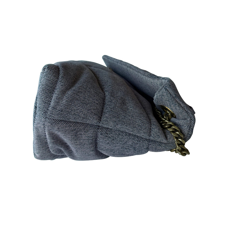 Saint Laurent LouLou Puffer Small Denim Shoulder Bag