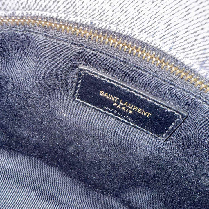 Saint Laurent LouLou Puffer Small Denim Shoulder Bag