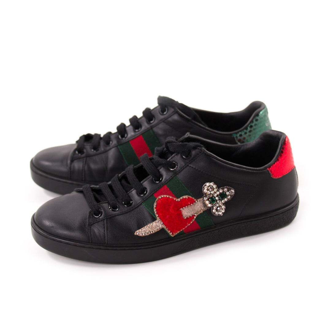 Gucci Ace Leather Embroidered Sneaker Shoes Gucci - Shop authentic new pre-owned designer brands online at Re-Vogue