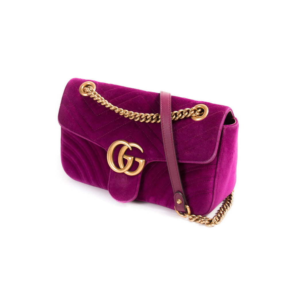 Gucci GG Marmont Small Velvet Metalassé Bag Bags Gucci - Shop authentic new pre-owned designer brands online at Re-Vogue