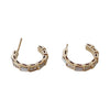 Bvlgari Mother of Pearl & Diamond Serpenti Viper Hoop Earrings