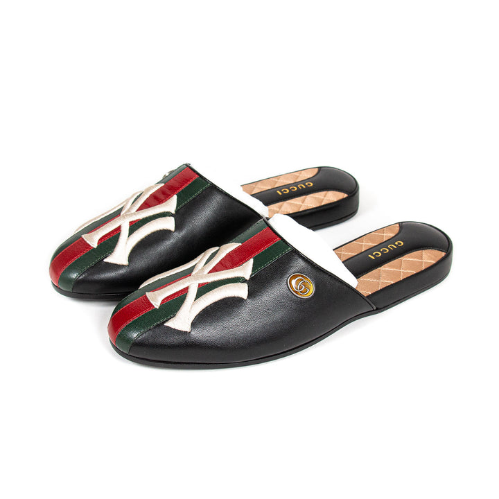 Gucci NY Yankees Flamel Mules