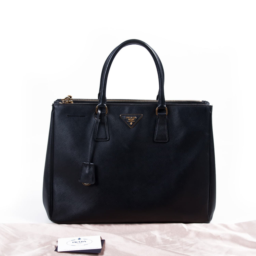 Prada Large Saffiano Lux Double Zip Tote Bag Bags Prada - Shop authentic new pre-owned designer brands online at Re-Vogue