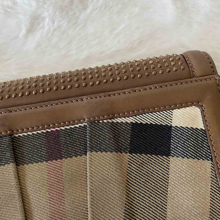 Burberry House Check Studded Wallet