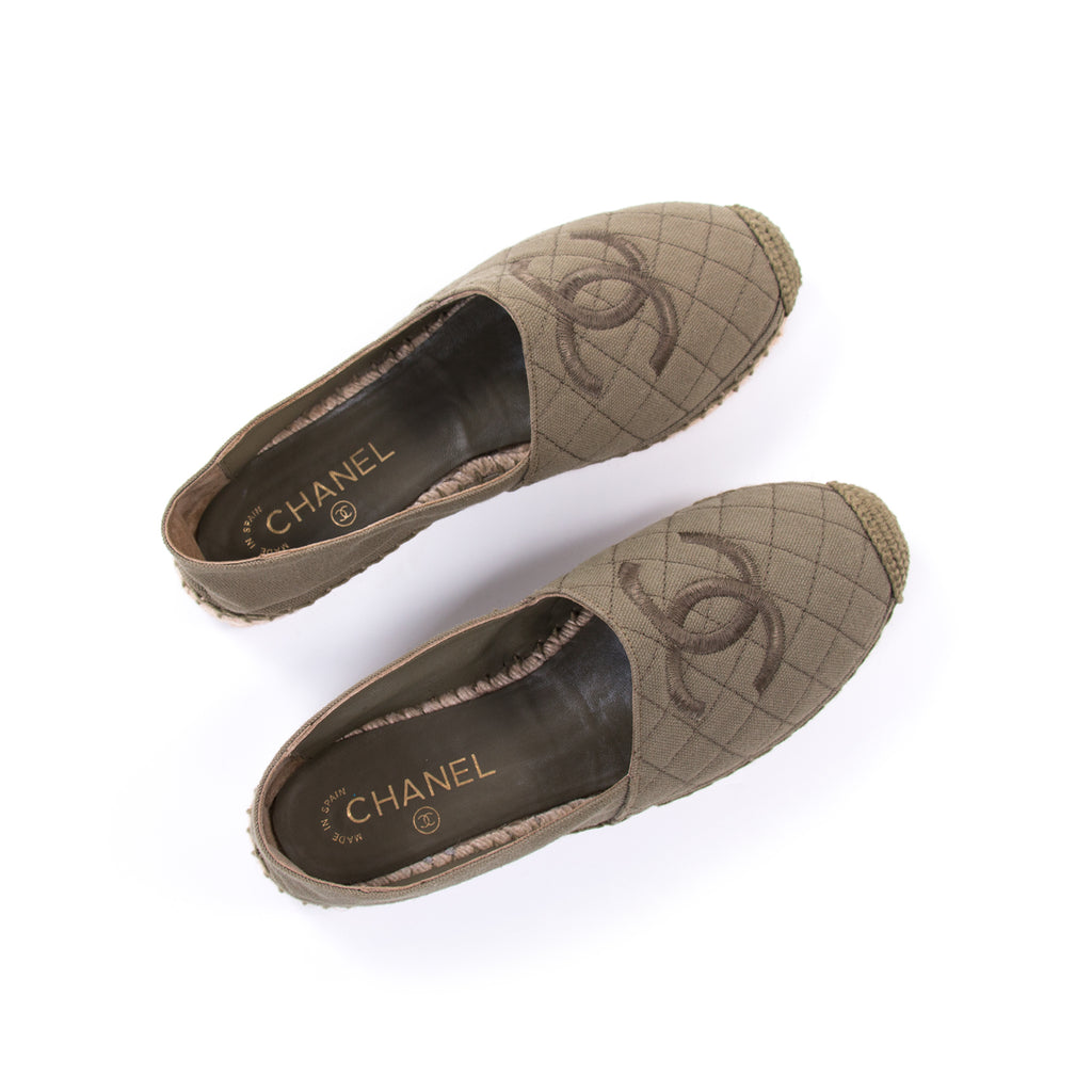 Chanel CC Canvas Espadrilles Flat Shoes Chanel - Shop authentic new pre-owned designer brands online at Re-Vogue