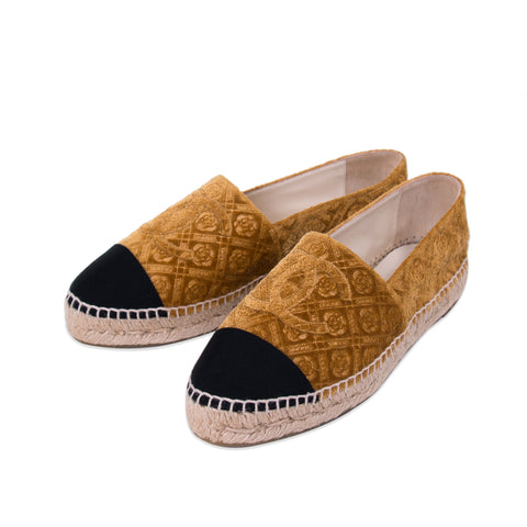 Chanel Red Suede Espadrilles Flat