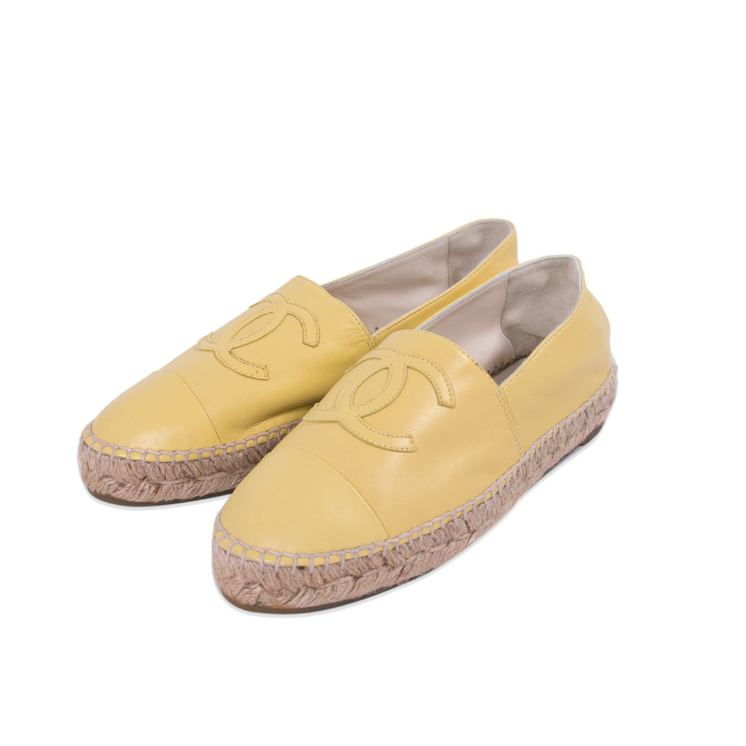 Chanel Lambskin Leather CC Espadrilles Shoes Chanel - Shop authentic new pre-owned designer brands online at Re-Vogue