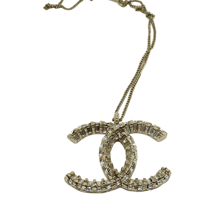 Chanel Crystal CC Logo Necklace