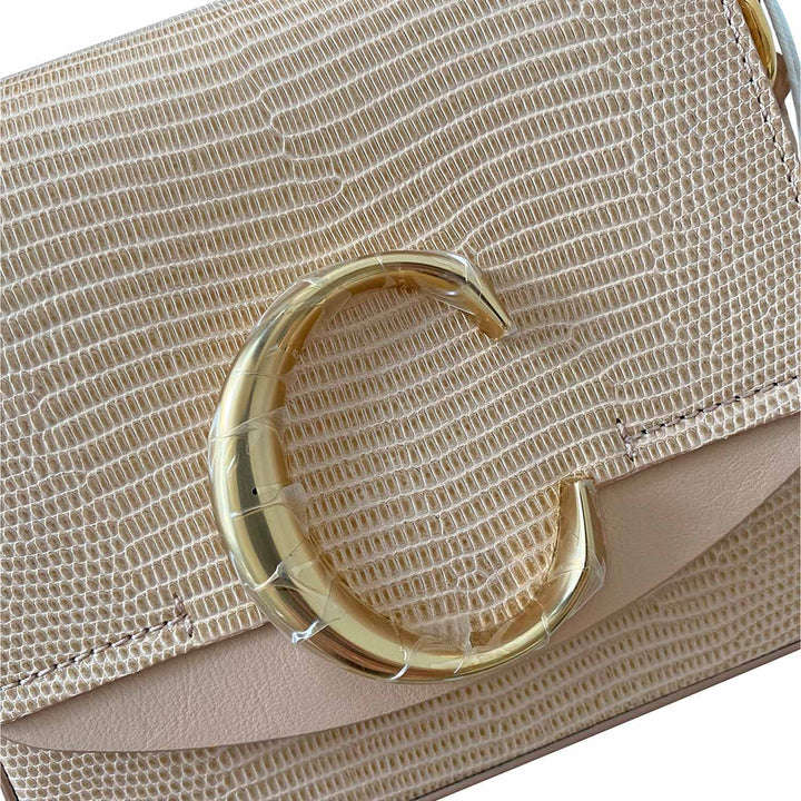 Chloé Embossed Leather Mini C Bag
