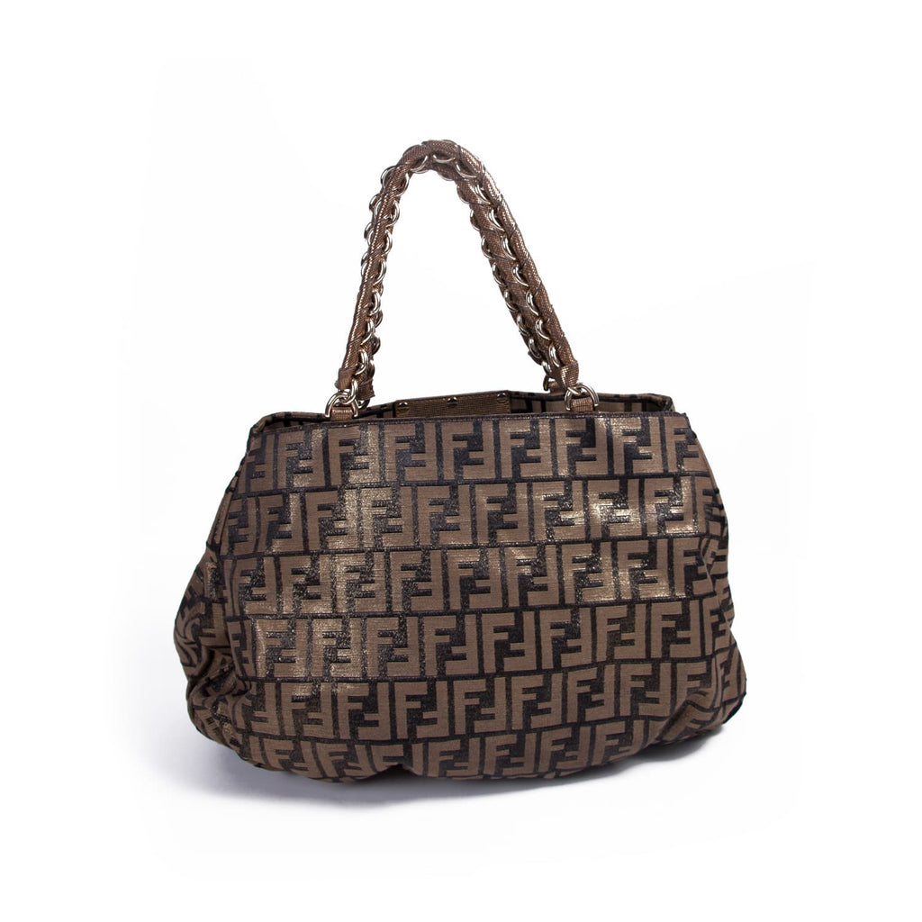 Fendi Mia Large Zucca Metallic Canvas Bag Bags Fendi - Shop authentic new pre-owned designer brands online at Re-Vogue