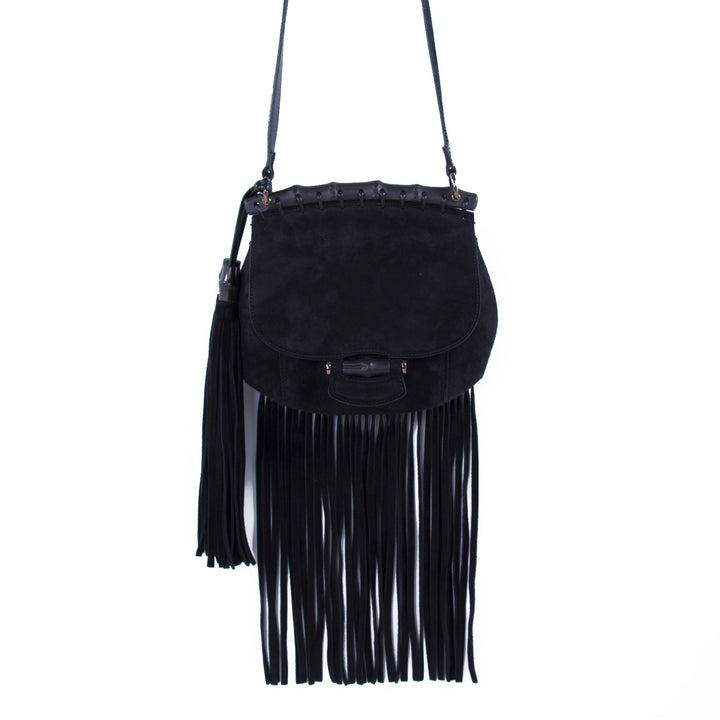 Gucci Nouveau Black Fringe Suede Bag Bags Gucci - Shop authentic new pre-owned designer brands online at Re-Vogue