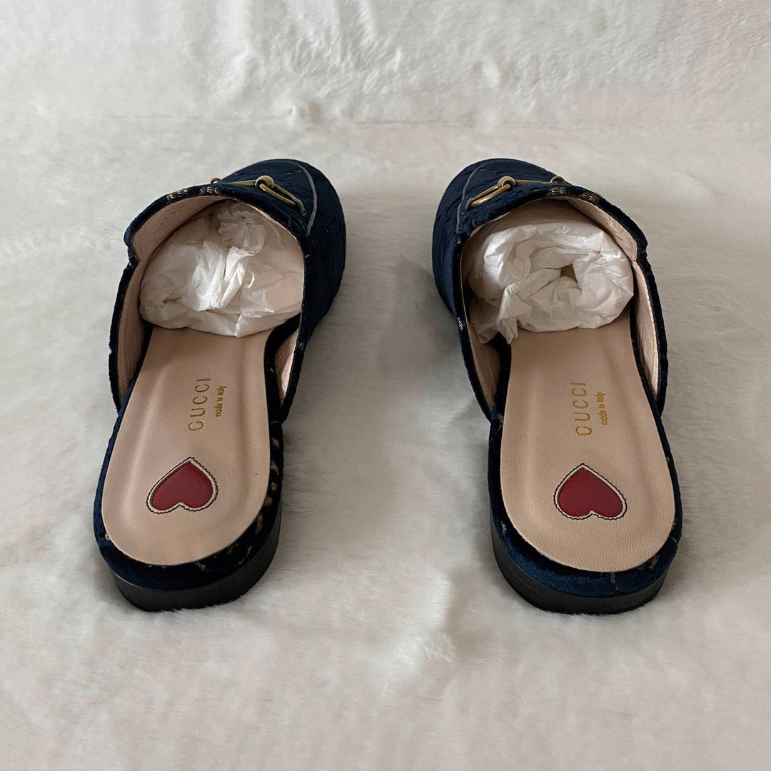 Gucci Princetown Horsebit Velvet Mules