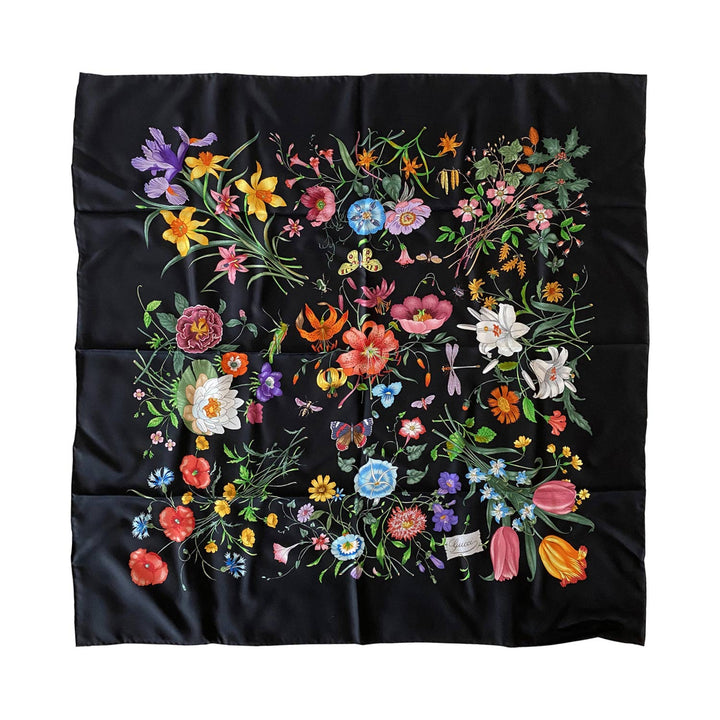 Gucci GG Printed Silk Floral Scarf