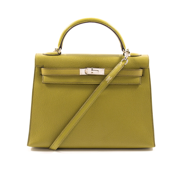 Hermès Kelly 32 Sellier Vert Anis Chevre Mysore Bags Hermès - Shop authentic new pre-owned designer brands online at Re-Vogue