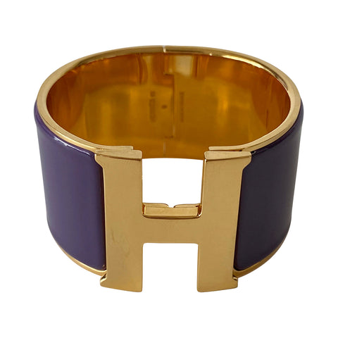 Hermes Extra Wide Printed Enamel Bracelet