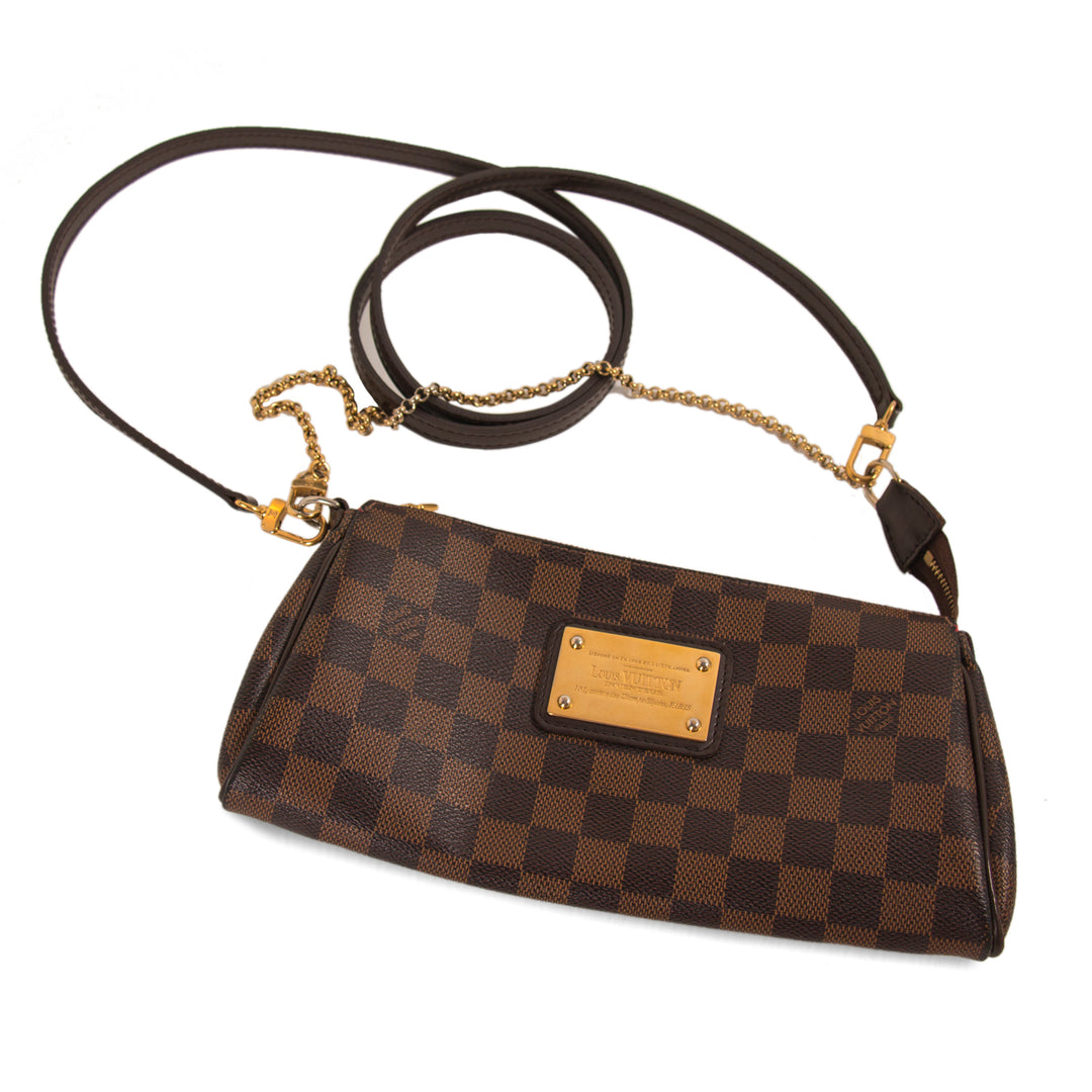 Louis Vuitton Damier Ebene Eva Clutch Bags Louis Vuitton - Shop authentic new pre-owned designer brands online at Re-Vogue