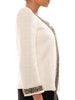 Balmain White Cotton Jacket With Metal Chain - revogue